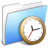 Aqua Stripped Folder Clock Icon